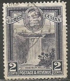 Британская Гвиана. Король Георг VI. Водопад. 1938г. Mi#177.