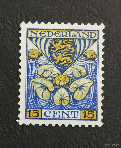 Нидерланды 1926 г. Помощь детям. 15 центов. Герб провинции Фрисландия. 1 марка. Чистая #0125-Ч1P10
