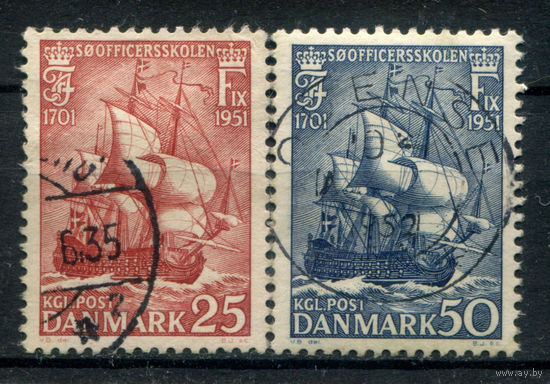 Дания - 1951г. - корабли - 2 марки - полная серия, гашёные [Mi 323-324]. #3-WB-97-KS-6