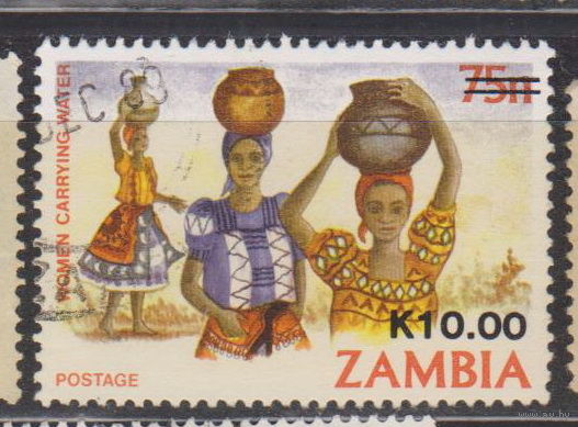 Культура Замбия 1989 год лот 6 С НАДПЕЧАТКОЙ менее 30 % от каталога по курсу 3р