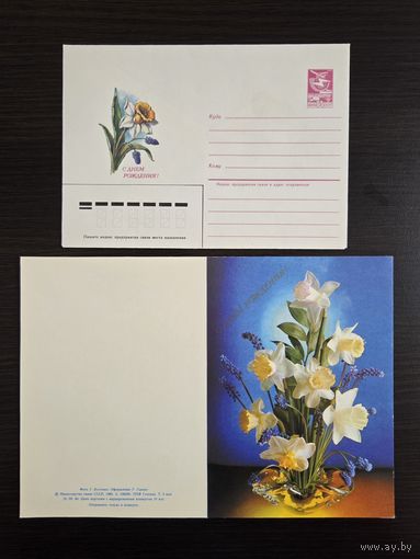 Костенко Гарнич Комплект 1985 чистая открытка + конверт ХМК СССР