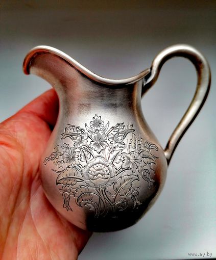 Сливочник, молочник, серебро 84 пробы, вес 110 гр