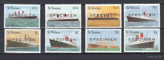 Флот. Корабли. Сент-Винсент. 1989. 8 марок. SPECIMEN. Michel N 1202-1209 (20,00 е)
