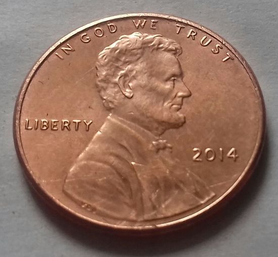 1 цент, США 2014, 2014 D, AU