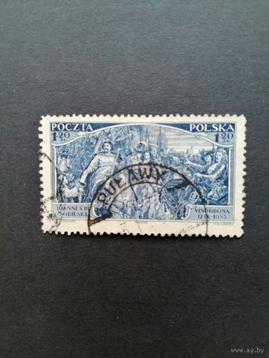 Польша 1933 Марка "250 лет битве при Вене" (гашение, наклейка) Mi.283 каталог 20.00 евро