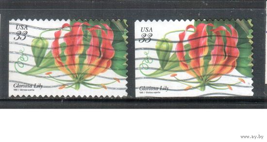 США-1999 (Мих.3119 BD+BE) , гаш., Флора, Цветы , 2 зубцовки