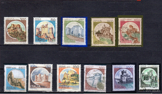 Италия 1980 Стандарт Castles Замки н/с 11 марки гаш.