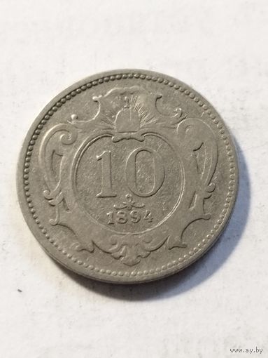 Австрия 10 геллер 1894