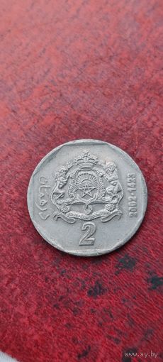 Марокко 2 дирхам 2002