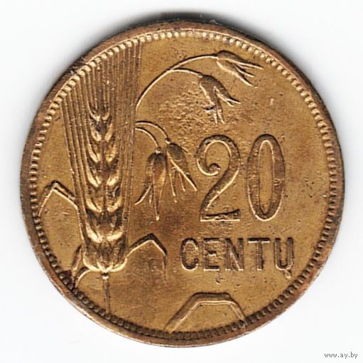 Литва 20 центов 1925 г. _состояние VF