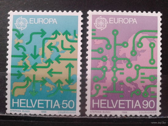 Швейцария 1988 Европа, транспорт и коммуникации** Полная серия Михель-3,0 евро