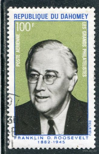 Дагомея. Франклин Рузвельт, президент США. Филателист