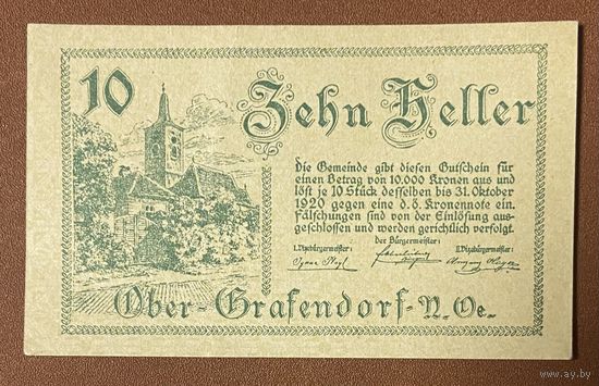 Нотгельд Австрия Обер-Графендорф , 10 геллеров 1920 год