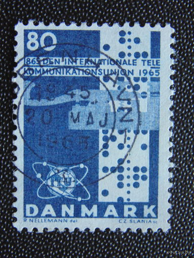 Дания 1965 г. Телекоммуникации. 100 лет.