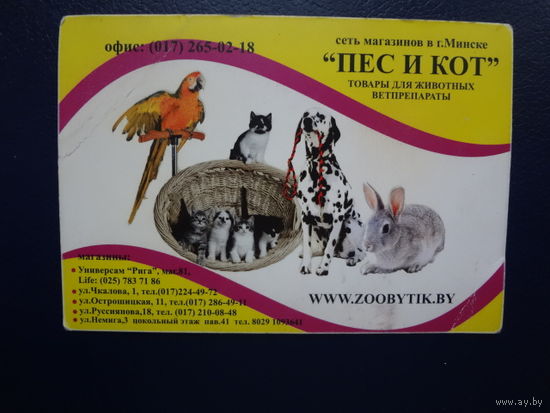 Календарик 2014 г.  Пес и кот.