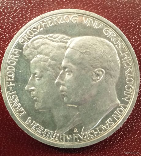Саксен-Веймар-Эйзенах 3 марки 1910. Свадьба Вильгельма и Феодоры
