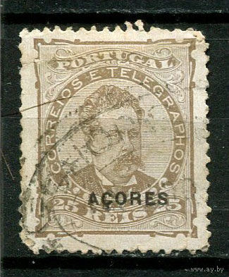 Португальские колонии - Азорские острова - 1882 - Король Луиш I  25R- (перф. 13 1/2) - [Mi.39XC] - 1 марка. Гашеная.  (Лот 20Jw)-T9P1