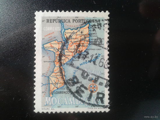 Мозамбик, колония Португалии, 1954. Стандарт. Карта страны
