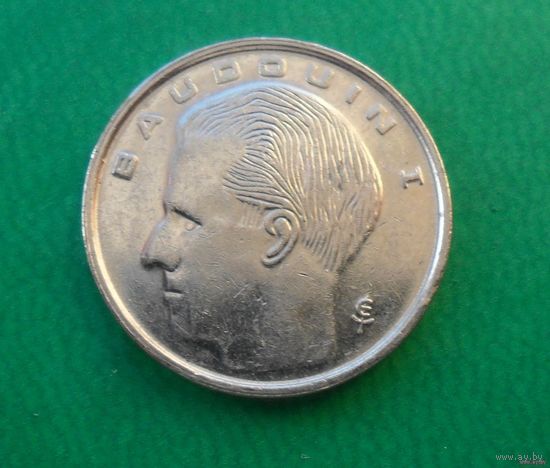 1 франк Бельгия 1989 г.в. Надпись на французском - 'BELGIQUE'.