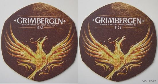 Подставка под пиво GRIMBERGEN / Бельгия/. Вар.1.