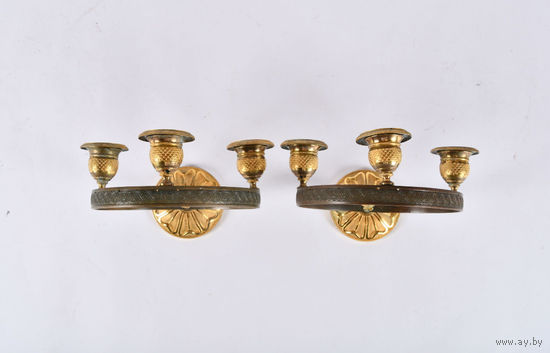 Пара настенных бра из бронзы начала 19 века
