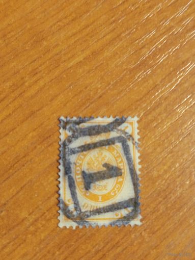 1889 Россия Мих 41х горизонтальное верже номерное гашения Москвы герб (2-1)