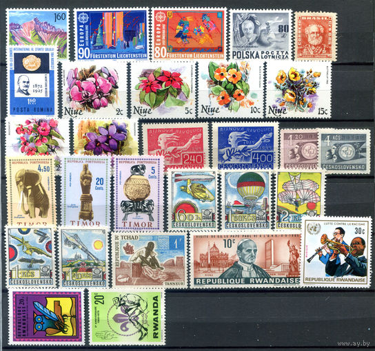 Марки разных стран 3 - есть полные серии - 25+ марок - MNH. #O-W-50-H-1