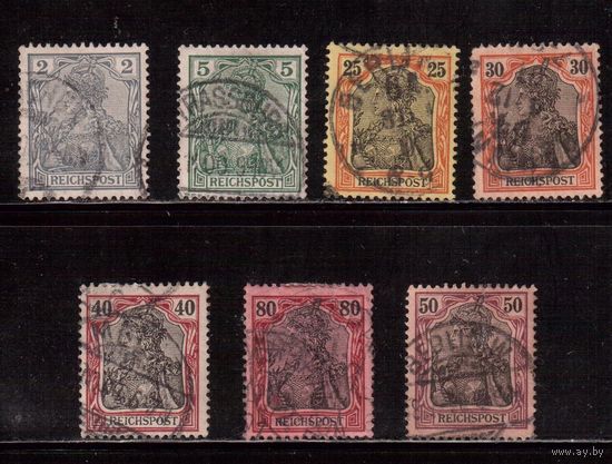 Германия(Рейх)-1900,(Мих.53-62)   гаш., Стандарт, 7 марок(2)