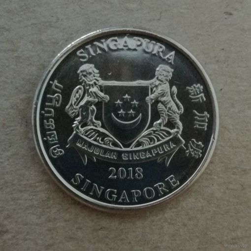 Сингапур 20 центов, 2018 г., KM# 347  ю