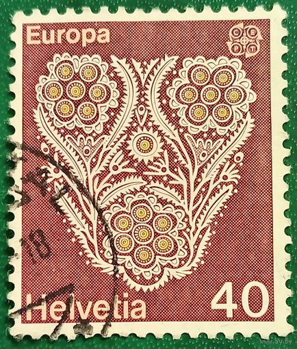 Швейцария 1976. Узор хлопковое вышивки