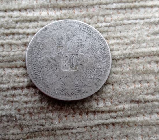 Werty71 Австрия 20 крейцеров 1868 Франц Иосиф Серебро