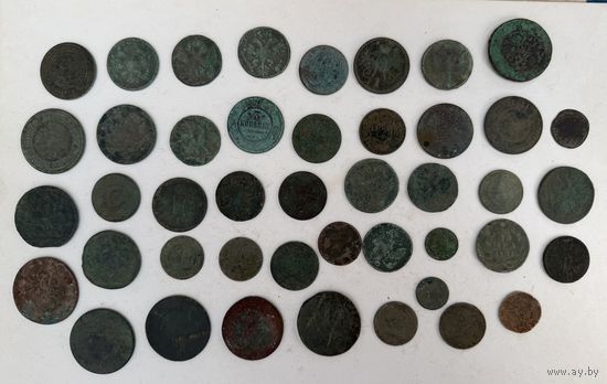 Монеты медные разные - сборный лот