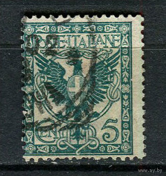 Королевство Италия - 1901/1922 - Герб 5С - [Mi.76] - 1 марка. Гашеная.  (Лот 61FP)-T25P25