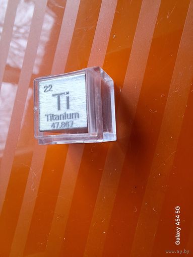 Кубик чистого титана 1см3 для коллекции химических элементов