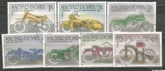 Венгрия. 100 лет мотоциклу. 1985г. Mi#3798-3804. Серия.