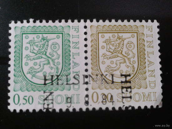 Финляндия 1977 стандарт, герб сцепка из буклета