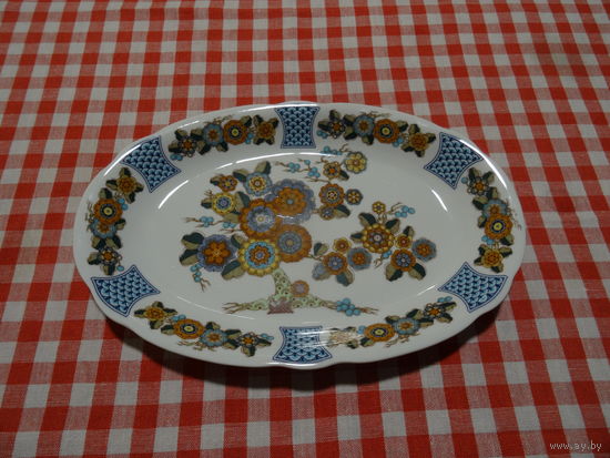 Блюдо овальное фарфор , Kahla, 33*22 см , для сервировки закусок, 70-е г.г.