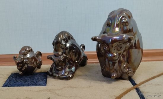 Статуэтки зубр комплект 3 шт СССР