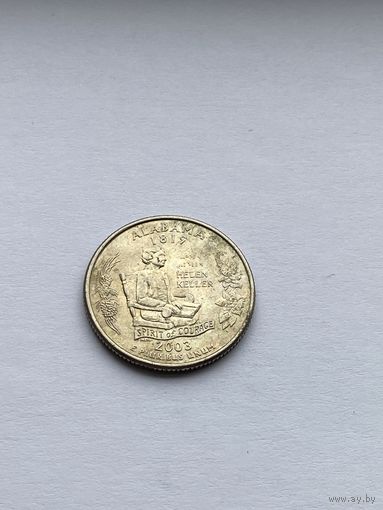 25 центов 2003 г. Алабама, США