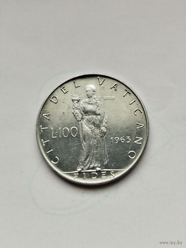 100 лир Ватикан 1963 год.
