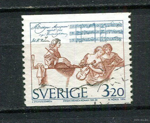 Швеция - 1994 - Музыканты 3,2Kr - [Mi.1846] - 1 марка. Гашеная.  (Лот 64ED)-T2P4