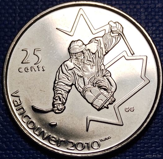 Канада 25 центов 2009 г. Х зимние Паралимпийские игры. Ванкувер 2010 - Хоккей на санях.