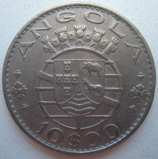 Ангола 10 эскудо 1970 г.