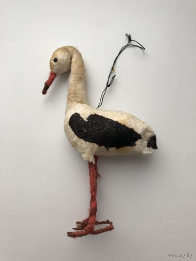Елочная игрушка Аист. Вата.