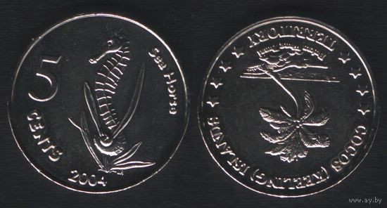 Кокосовые острова CC-000010 5 центов 2004 (amw