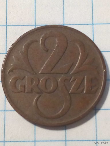 2 гроша Польша 1938 год