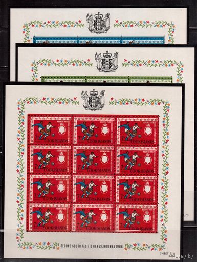 Острова Кука-1967,(Мих.129-134)  ** , Спорт, Футбол, Теннис, 6 м/листов
