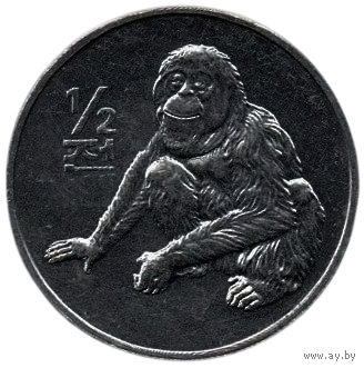 Корейская Народная Демократическая Республика. Северная Корея. КНДР. 1/2 чона 2002. Фауна. Орангутан.