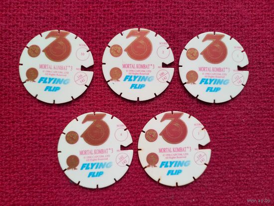 Фишки кепсы caps Мортал комбат 3 Mortal Kombat 3. Цена за все фишки.