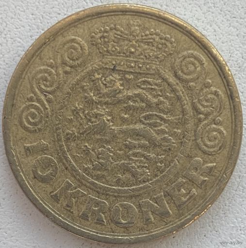 Дания 10 крон 1989 г.